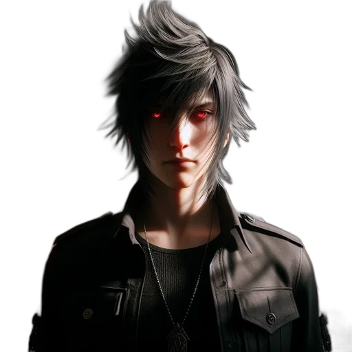 jacket, face, concept art, photorealistic, fantasy art, 3d render, dark, monochrome transparent PNG cut-out