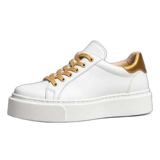 shoes, photorealistic, low, top, womens, trainers, white, platform transparent PNG cut-out