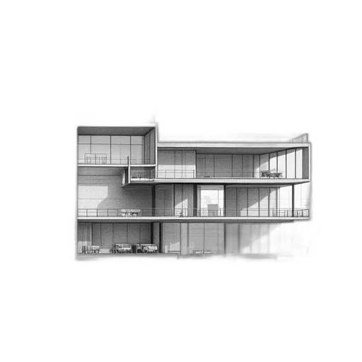 building, furniture, 3d render, concept art, photorealistic, monochrome, detailed, architectural transparent PNG cut-out
