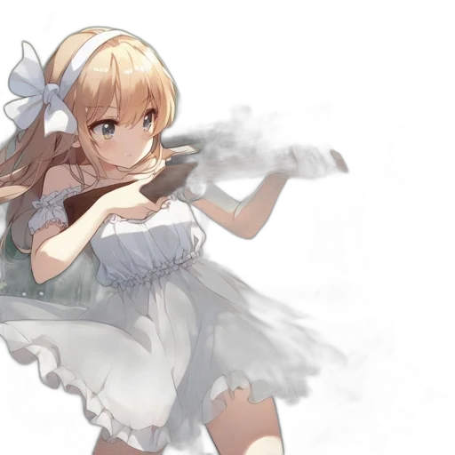 dress, weapon, staff, robot, anime, concept art, fantasy art, 3d render transparent PNG cut-out