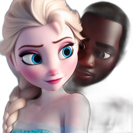 face, 3d render, cartoon, photorealistic, concept art, snow, two, animated transparent PNG cut-out