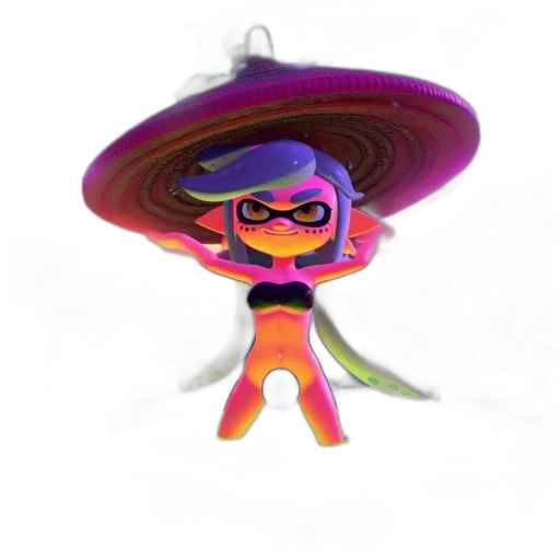 hat, mask, staff, weapon, 3d render, concept art, watercolor, vaporwave transparent PNG cut-out