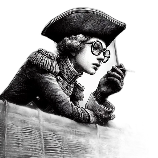 staff, hat, face, cartoon, comic book art, pencil sketch, fantasy art, underwater transparent PNG cut-out