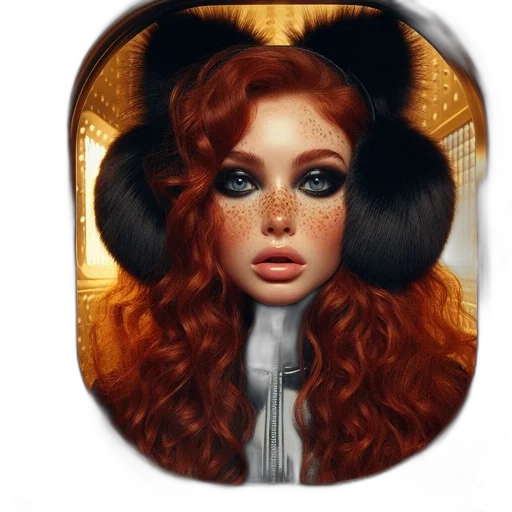 jewelry, face, hair, fantasy art, photorealistic, concept art, oil painting, outer space transparent PNG cut-out