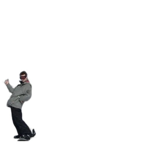 staff, jacket, robot, shoes, 3d render, concept art, person, snowboarding transparent PNG cut-out