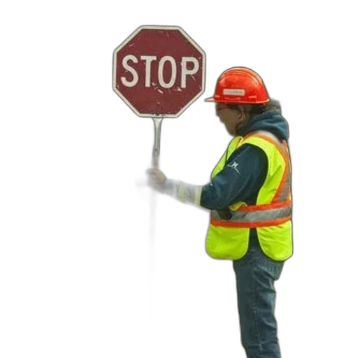 staff, jacket, hat, robot, construction, worker, high-visibility, vest transparent PNG cut-out