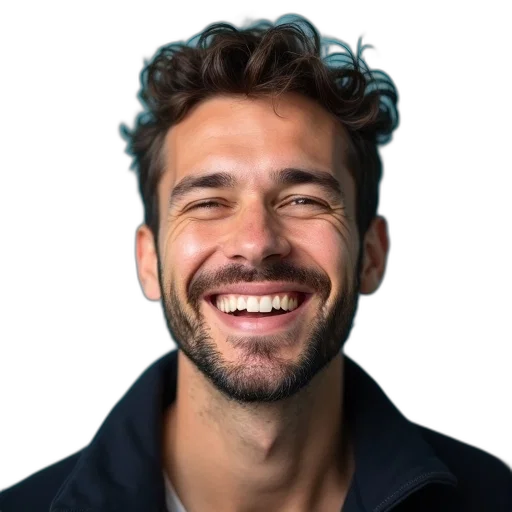 staff, face, jacket, hair, photorealistic, 3d render, concept art, man transparent PNG cut-out