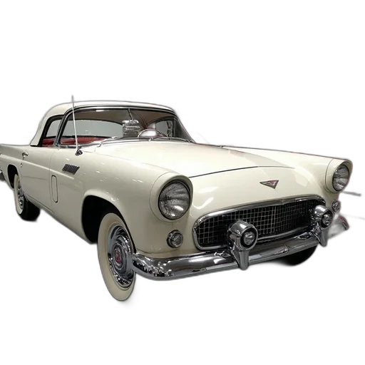 car, photorealistic, 3d render, white, vintage, chrome, details, parked transparent PNG cut-out