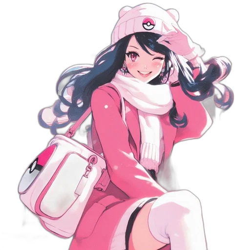 hat, jacket, dress, staff, anime, concept art, pixel art, vaporwave transparent PNG cut-out