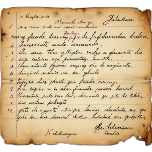 weapon, jacket, vintage, document, handwritten, text, foreign, language transparent PNG cut-out