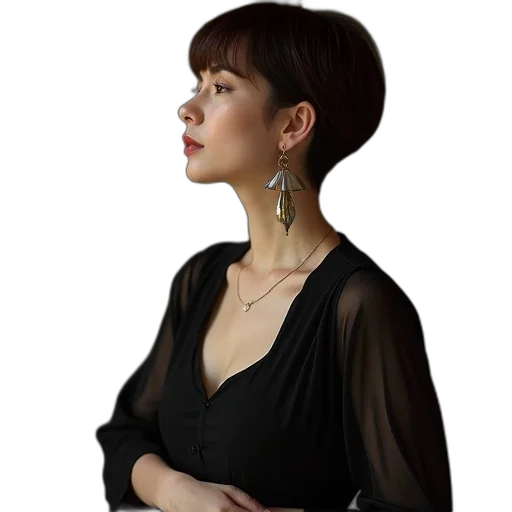 jewelry, dress, staff, face, photorealistic, oil painting, concept art, fantasy art transparent PNG cut-out
