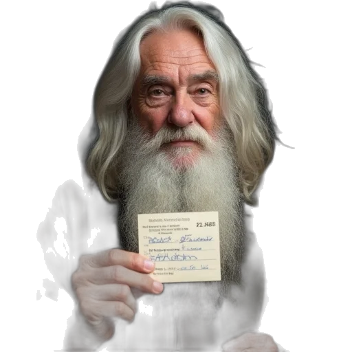 animal, creature, hair, face, old, man, long, white transparent PNG cut-out