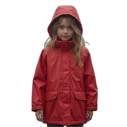 jacket, red, bergveld, girls, rain transparent PNG cut-out