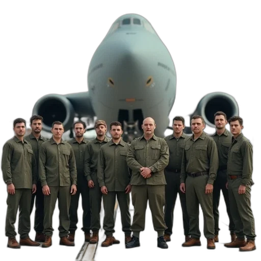 staff, jacket, group, men, gathered, front, air, force transparent PNG cut-out