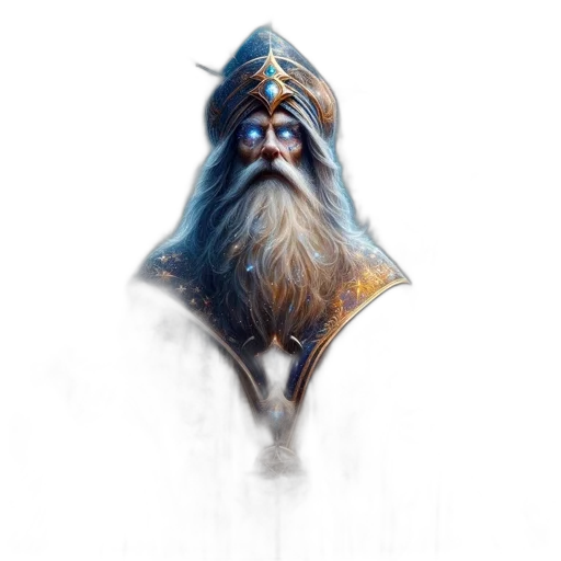 face, staff, crown, sword, fantasy art, concept art, photorealistic, 3d render transparent PNG cut-out