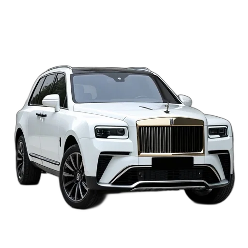 car, 3d render, photorealistic, white, luxury, suv, prominent, grille transparent PNG cut-out