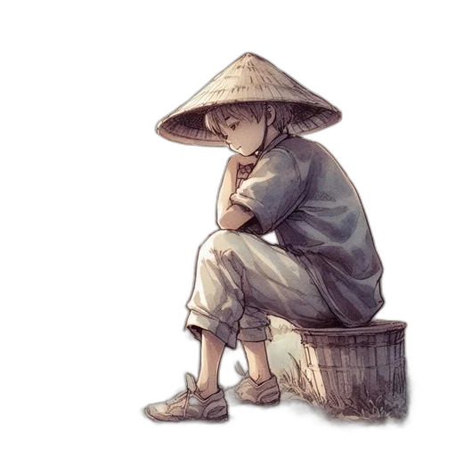 hat, staff, umbrella, mask, watercolor, photorealistic, concept art, oil painting transparent PNG cut-out