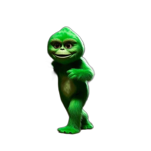creature, animal, staff, face, 3d render, concept art, photorealistic, green transparent PNG cut-out