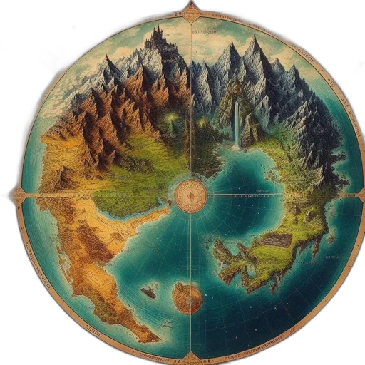 dragon, concept art, fantasy art, fantasy, world, map, features, diverse transparent PNG cut-out
