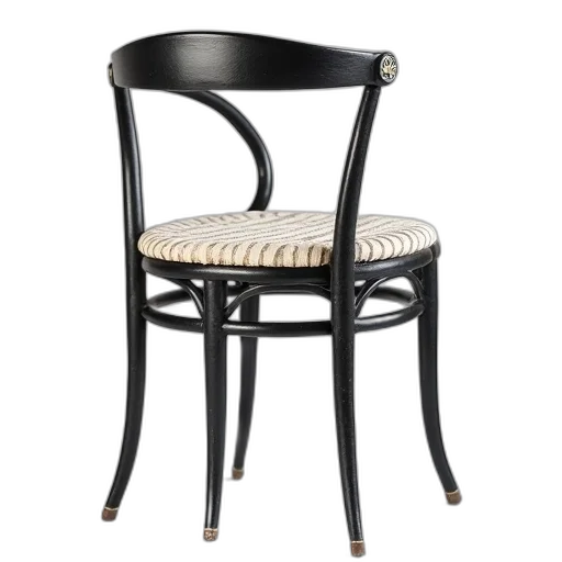 furniture, 3d render, vintage, black, white, cane, bar, stool transparent PNG cut-out