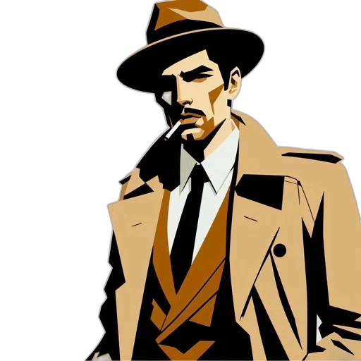 jacket, hat, staff, comic book art, cartoon, concept art, pixel art, artistically transparent PNG cut-out