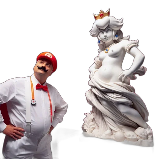 food, crown, concept art, 3d render, mario, well-known, gaming, protagonist transparent PNG cut-out