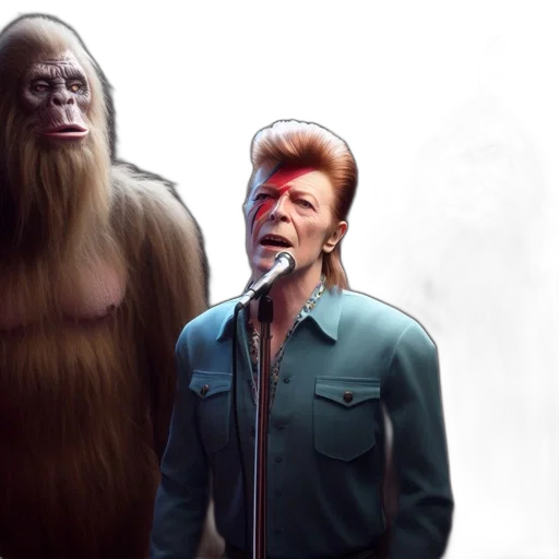 concept art, man, unique, hairstyle, stands, before, mic, three transparent PNG cut-out