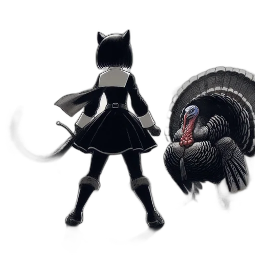 animal, concept art, 3d render, fantasy art, pixel art, dark, monochrome, autumnal transparent PNG cut-out