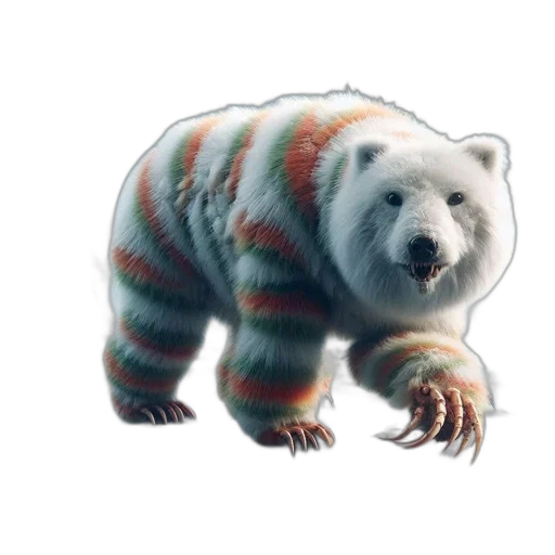 animal, creature, concept art, 3d render, photorealistic, pixel art, monochrome, polar transparent PNG cut-out