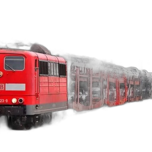 weapon, photorealistic, 3d render, concept art, red, train, carrying, cars transparent PNG cut-out