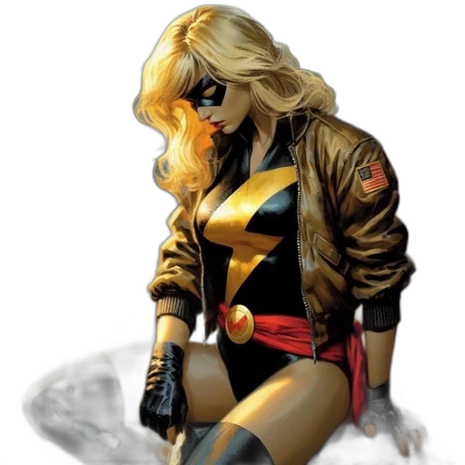 jacket, comic book art, concept art, fantasy art, photorealistic, golden, superhero, marvel transparent PNG cut-out