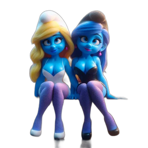 3d render, concept art, fantasy art, cartoon, outer space, underwater, blue, two transparent PNG cut-out