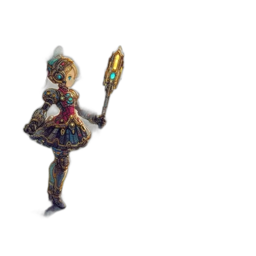 staff, robot, jewelry, sword, 3d render, concept art, pixel art, fantasy art transparent PNG cut-out