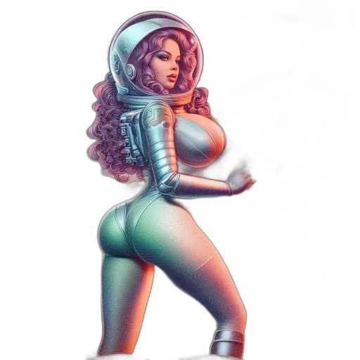 robot, dress, concept art, comic book art, fantasy art, pixel art, outer space, green transparent PNG cut-out