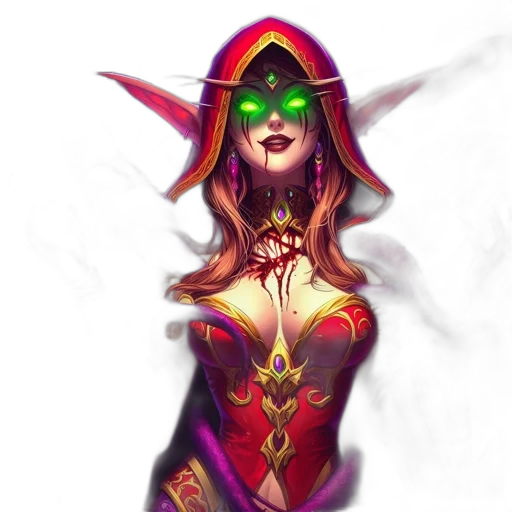 mask, staff, fantasy art, concept art, pixel art, comic book art, red, colorful transparent PNG cut-out