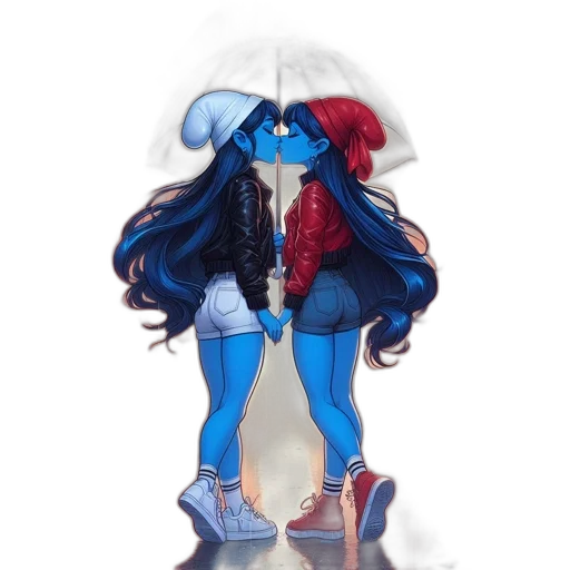umbrella, dress, hat, creature, concept art, pixel art, watercolor, anime transparent PNG cut-out