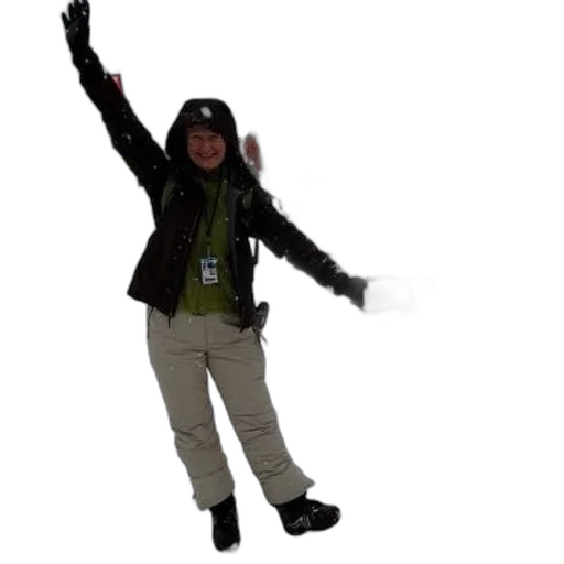 staff, jacket, umbrella, creature, 3d render, person, black, beige transparent PNG cut-out