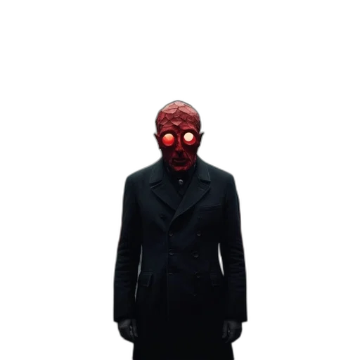 mask, creature, face, staff, concept art, pixel art, 3d render, comic book art transparent PNG cut-out