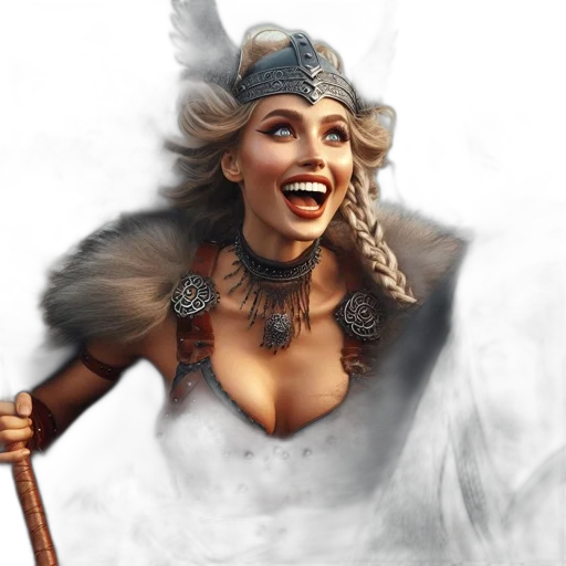 staff, crown, fantasy art, concept art, comic book art, photorealistic, woman, wearing transparent PNG cut-out