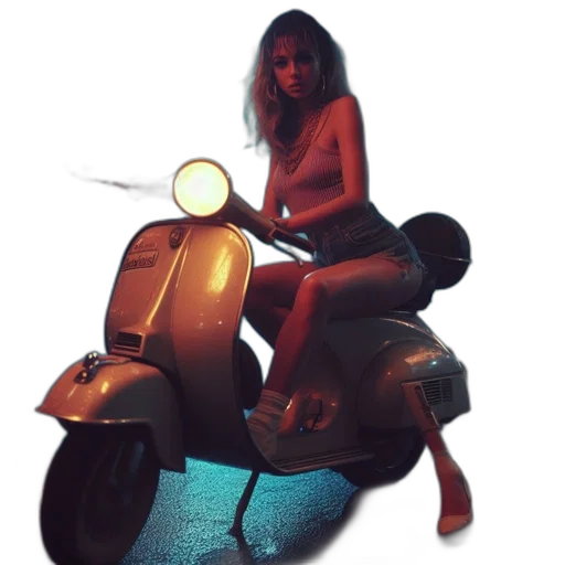 car, concept art, photorealistic, 3d render, pixel art, neon lights, woman, stylish transparent PNG cut-out