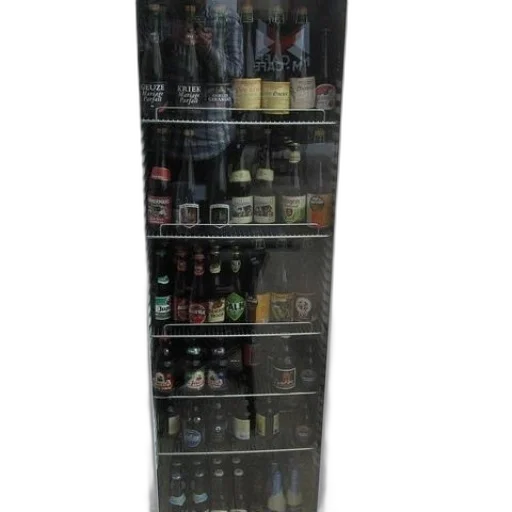 bottle, furniture, staff, food, 3d render, well-stocked, glass-fronted, refrigerator transparent PNG cut-out