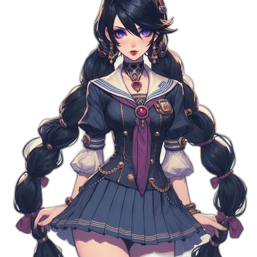 dress, staff, crown, weapon, anime, fantasy art, concept art, pixel art transparent PNG cut-out