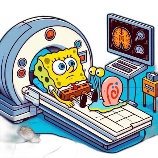 robot, furniture, concept art, cyberpunk, 3d render, outer space, spongebob, lies transparent PNG cut-out