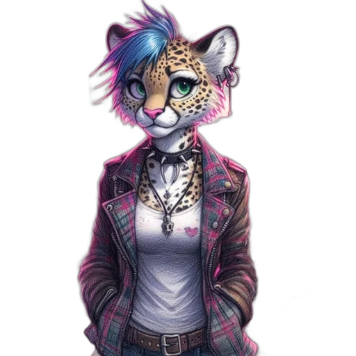 jacket, staff, mask, animal, concept art, cyberpunk, pixel art, vaporwave transparent PNG cut-out