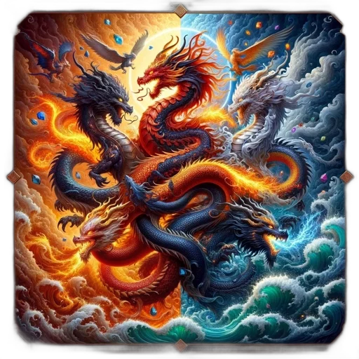dragon, fantasy art, concept art, pixel art, oil painting, fire, elaborate, painting transparent PNG cut-out