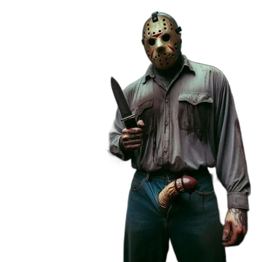 mask, staff, jacket, creature, concept art, 3d render, pixel art, comic book art transparent PNG cut-out