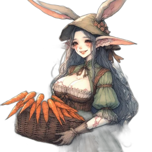 hat, food, staff, creature, fantasy art, concept art, watercolor, pixel art transparent PNG cut-out