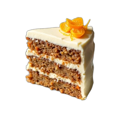 food, crown, hat, 3d render, photorealistic, slice, carrot, cake transparent PNG cut-out
