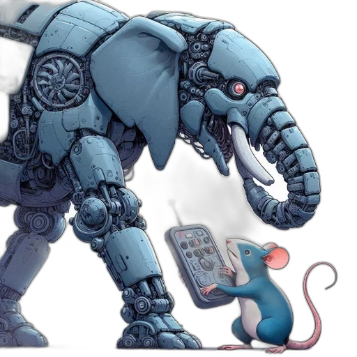 robot, weapon, creature, animal, concept art, cyberpunk, 3d render, comic book art transparent PNG cut-out