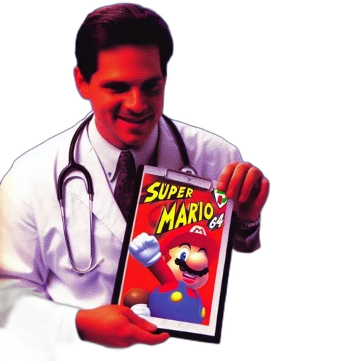 weapon, food, comic book art, concept art, doctor, holds, photo, mario transparent PNG cut-out